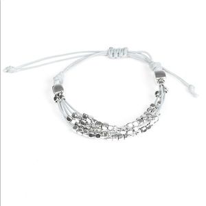 Modern Minimalism Gray/silver pull tie bracelet